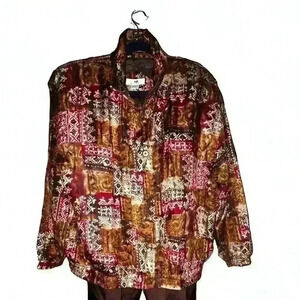 Vintage 80s Silk Stunt sports 2 pc jacket pants set